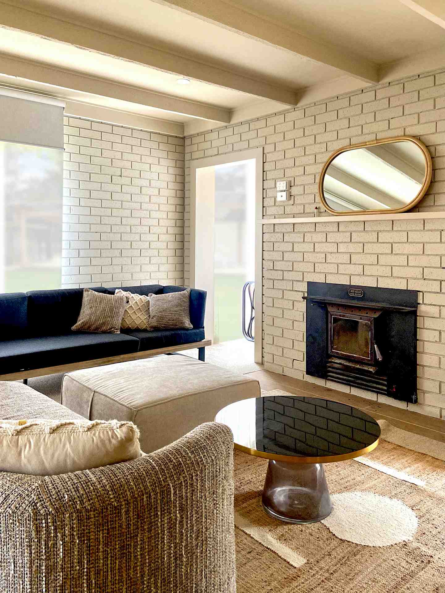 Room with fireplace
